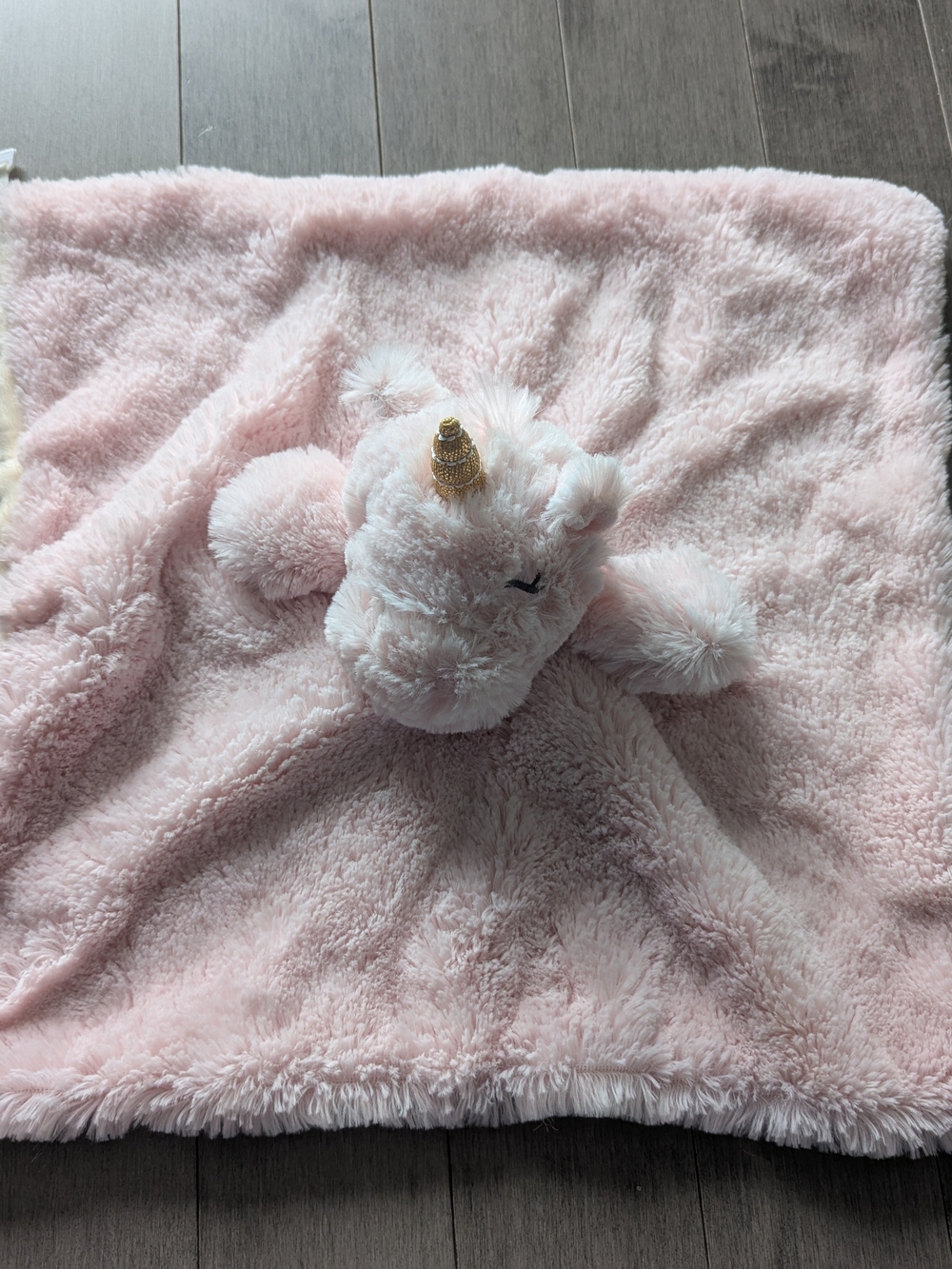 Plush Pink Unicorn Lovey Blanket Very Soft
